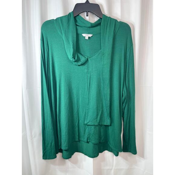 Tresics blouse top knit shirt women's xxl 2x plus green emerald tunic light weig - Picture 9 of 16